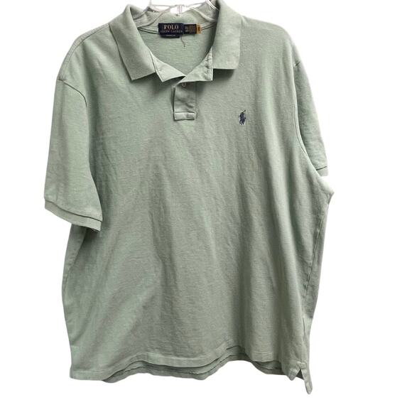 Ralph Lauren Men Heathered Green Classic Polo XXL Short Sleeve Pique Cotton Prep - Picture 1 of 3